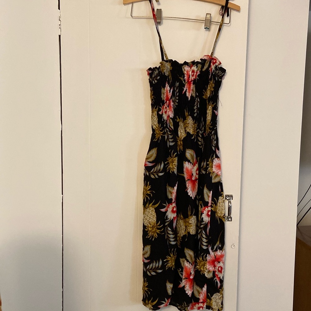 Hawaiian Print ONE SIZE tropical print tube dress